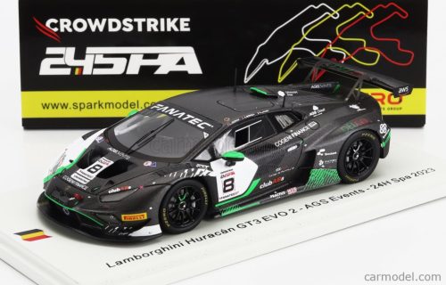 LAMBORGHINI  HURACAN GT3 EVO 2 TEAM AGS EVENTS N 8 24h SPA 2023 L.GORINI - A.BORGA - N.JAMIN  BLACK WHITE
