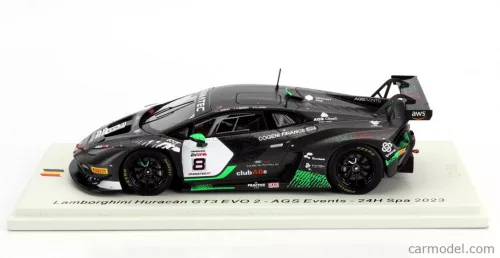 LAMBORGHINI  HURACAN GT3 EVO 2 TEAM AGS EVENTS N 8 24h SPA 2023 L.GORINI - A.BORGA - N.JAMIN  BLACK WHITE