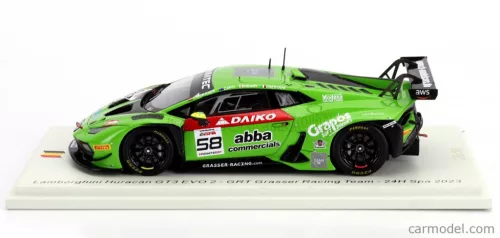 LAMBORGHINI  HURACAN GT3 EVO 2 TEAM GRASSER RACING 24h SPA 2023 F.CRESTANI - S.NEARY - G.TWERASER - R.CAPO  GREEN BLACK