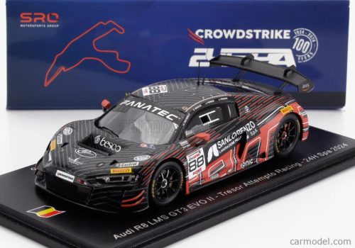 AUDI  R8 LMS GT3 EVO II 5.2L V10 TEAM TRESOR ATTEMPTO RACING N 88 24h SPA 2024 LEONARDO MONCINI - LORENZO PATRESE - LORENZO FERRARI - GLENN VAN BERLO  GREY RED