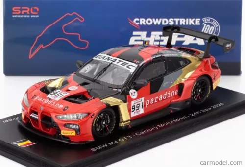 BMW  4-SERIES M4 GT3 3.0L TURBO TEAM CENTURY MOTORSPORT N 991 24h SPA 2024 DARREN LEUNG - PEDRO EBRAHIM CARVALHO - TOBY SOWERY - CONNOR DE PHILLIPPI  RED BLACK YELLOW