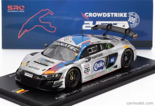 AUDI  R8 LMS GT3 EVO II 5.2L V10 TEAM SAINTELOC RACING N 26 24h SPA 2024 ALBAN VARUTTI - GILLES STADSBADER - IVAN KLYMENKO - MARKUS PAVERUD  SILVER BLUE RED