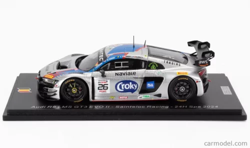 AUDI  R8 LMS GT3 EVO II 5.2L V10 TEAM SAINTELOC RACING N 26 24h SPA 2024 ALBAN VARUTTI - GILLES STADSBADER - IVAN KLYMENKO - MARKUS PAVERUD  SILVER BLUE RED