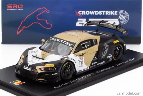 AUDI  R8 LMS GT3 EVO II 5.2L V10 TEAM CSA RACING N 111 24h SPA 2024 ARTHUR ROUGIER - STEVEN PALETTE - ROMAIN CARTON - ADAM ETEKI  BLACK BEIGE WHITE