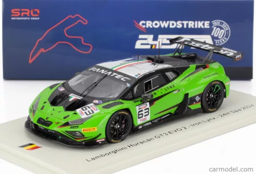 LAMBORGHINI  HURACAN GT3 EVO2 5.2L V10 TEAM IRON LYNX N 63 24h SPA 2024 MATTEO CAIROLI - ANDREA CALDARELLI - MIRKO BORTOLOTTI  GREEN WHITE BLACK