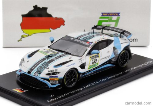 ASTON MARTIN  VANTAGE AMR GT3 TEAM DORR MOTORSPORT N 169 24h NURBURGRING 2024 O.SANDBERG - A.WENISCH - M.FUNKE - P.DORR  WHITE BLUE BLACK