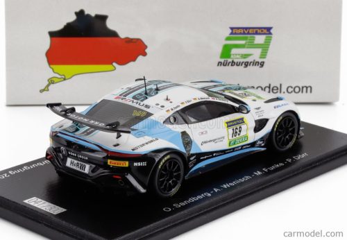 ASTON MARTIN  VANTAGE AMR GT3 TEAM DORR MOTORSPORT N 169 24h NURBURGRING 2024 O.SANDBERG - A.WENISCH - M.FUNKE - P.DORR  WHITE BLUE BLACK