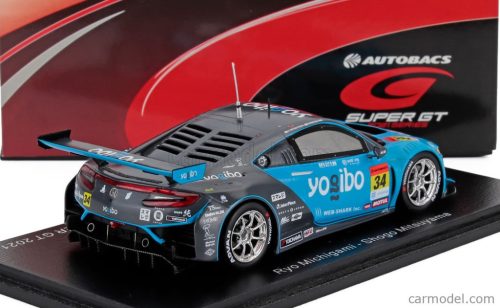 HONDA  NSX GT3 TEAM YOGIBO DRAGO CORSE N 34 GT300 CLASS SUPER GT 2021 RYO MICHIGAMI - SHOGO MITSUYAMA  LIGHT BLUE BLACK