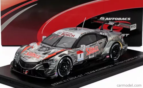 HONDA  NSX-GT TEAM STANLEY KUNIMITSU N 1 GT500 CLASS SUPER GT 2021 NAOKI YAMAMOTO - ADASUKE MAKINO  SILVER BLACK