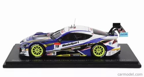 TOYOTA  SUPRA GR TESM WEDSSPORT BANDOH N 19 GT500 CLASS SUPER GT 2021 YUJI KUNIMOTO - RITOMO MIYATA  BLUE WHITE YELLOW