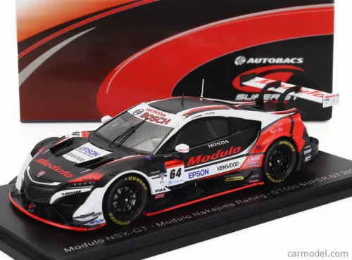 HONDA  NSX-GT TEAM MODULO NAKAJIMA RACING N 64 GT500 CLASS SUPER GT 2021 TAKUYA IZAWA - HIROKI OTSU  BLACK WHITE RED