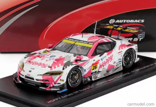 TOYOTA  GR SUPRA TEAM HOPPY SCHATZ N 25 GT300 CLASS SUPER GT 2024 TOGO SUGUNAMI - TAKAMITSU MATSUI - KIMIYA SATO  WHITE PINK