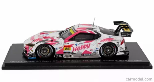 TOYOTA  GR SUPRA TEAM HOPPY SCHATZ N 25 GT300 CLASS SUPER GT 2024 TOGO SUGUNAMI - TAKAMITSU MATSUI - KIMIYA SATO  WHITE PINK