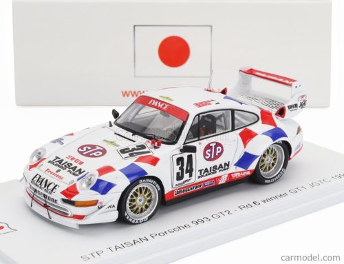PORSCHE  911 993 GT2 TEAM STP TAISAN N 34 WINNER ROUND 6 GT1 JGTC 1995 TAUGIO MATSUDA - KEIICHI SUZUKI  WHITE BLUE RED