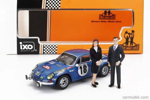 RENAULT ALPINE A110 1800S N 18 WINNER RALLY MONTECARLO 1973 WITH FIGURE J.C.ANDRUET - M.PETIT