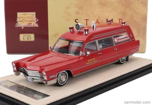 CADILLAC  MILLER METEOR AMBULANCE 1968  RED