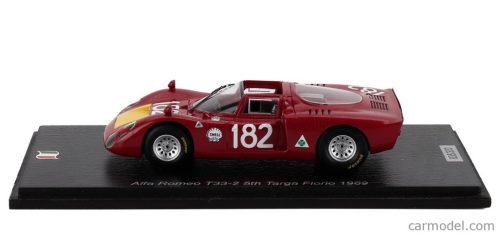 ALFA ROMEO  T33.2 TEAM AUTODELTA N 182 6th TARGA FLORIO 1968 GIANCARLO BAGHETTI - GIAMPIERO BISCALDI  RED