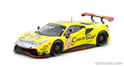 FERRARI  488 GTE EVO 3.9L TURBO V8 TEAM KESSEL RACING N 57 24h LE MANS 2023 SCOTT HUFFAKER - TAKESHI KIMURA - DANIEL SERRA  YELLOW SILVER