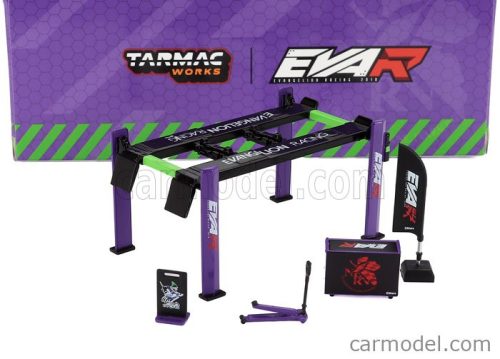 ACCESSORIES  EVA RACING GARAGE SET OFFICINA - PONTE SOLLEVATORE AUTO - FOUR POST LIFT  PURPLE BLACK GREEN