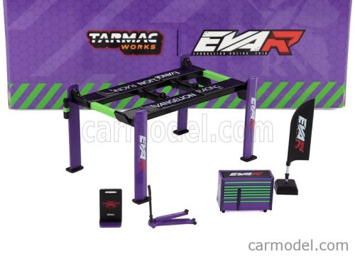 ACCESSORIES  EVA RACING GARAGE SET OFFICINA - PONTE SOLLEVATORE AUTO - FOUR POST LIFT  PURPLE BLACK GREEN