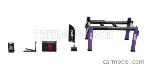 ACCESSORIES  EVA RACING GARAGE SET OFFICINA - PONTE SOLLEVATORE AUTO - FOUR POST LIFT  PURPLE BLACK GREEN