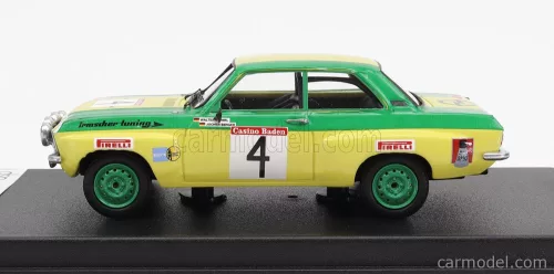 OPEL  ASCONA (night version) N 4 RALLY ALPENFAHRT 1973 W.ROHRL - J.BERGER  YELLOW GREEN