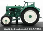 MAN  ACKERDIESEL A25A TRACTOR 1956 - CON VETRINA - WITH SHOWCASE  GREEN WHITE