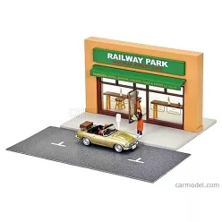   ACCESSORIES  DIORAMA CAFE TERRACE WITH FIGURES AND HONDA S800 CAR  VARIOUS