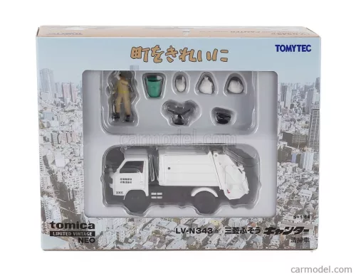 MITSUBISHI  FUSO TRUCK TRASPORTO E RACCOLTA RIFIUTI 2-ASSI 2017 WITH FIGURE AND ACCESSORIES  WHITE