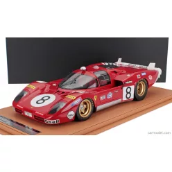   FERRARI  512S 5.0L V12 TEAM SEFAC SPA FERRARI N 8 24h LE MANS 1970 ARTURO MERZIARIO - CLAY REGAZZONI - CON VETRINA - WITH SHOWCASE  RED