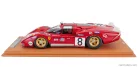FERRARI  512S 5.0L V12 TEAM SEFAC SPA FERRARI N 8 24h LE MANS 1970 ARTURO MERZIARIO - CLAY REGAZZONI - CON VETRINA - WITH SHOWCASE  RED