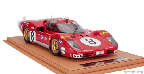 FERRARI  512S 5.0L V12 TEAM SEFAC SPA FERRARI N 8 24h LE MANS 1970 ARTURO MERZIARIO - CLAY REGAZZONI - CON VETRINA - WITH SHOWCASE  RED