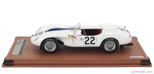 FERRARI  250TR 3.0L V12 PONTOON FENDER TESTAROSSA SPIDER TEAM ED HUGUS N 22 24h LE MANS 1958 ED HUGUS - RAY ERNIE ERICKSON  WHITE BLUE