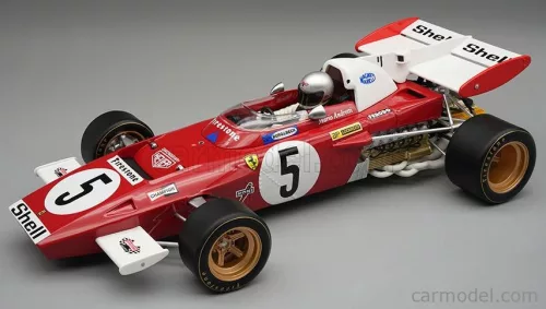 FERRARI  F1  312B2 N 5 GERMAN GP (with pilot figure) 1971 MARIO ANDRETTI - CON VETRINA - WITH SHOWCASE  RED WHITE