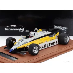   RENAULT  F1  RE30B V6 TURBO TEAM RENAULT ELF N 16 WINNER FRANCE GP (with pilot figure) 1982 RENE ARNOUX  WHITE YELLOW BLACK