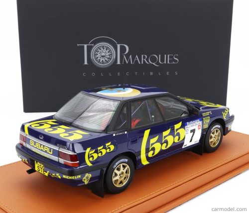 SUBARU  LEGACY RS N 7 WINNER RALLY NEW ZEALAND 1993 COLIN McRAE - DEREK RINGER - CON VETRINA - WITH SHOWCASE  BLUE YELLOW