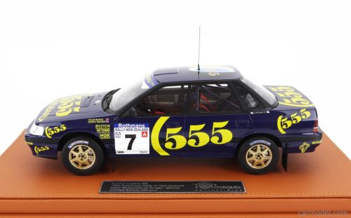 SUBARU  LEGACY RS N 7 WINNER RALLY NEW ZEALAND 1993 COLIN McRAE - DEREK RINGER - CON VETRINA - WITH SHOWCASE  BLUE YELLOW