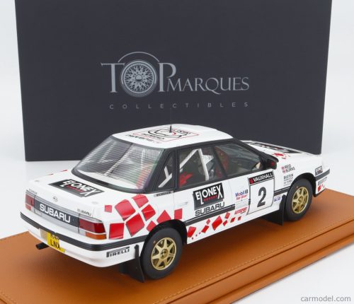 SUBARU  LEGACY RS N 2 WINNER BRITISH RALLY 1993 RICHARD BURNS - ROBERT REID - CON VETRINA - WITH SHOWCASE  WHITE