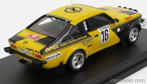 OPEL  KADETT C GT/E (night version) N 16 4th RALLY MONTECARLO 1976 WALTER ROHRL - JOCHEN BERGER  YELLOW BLACK