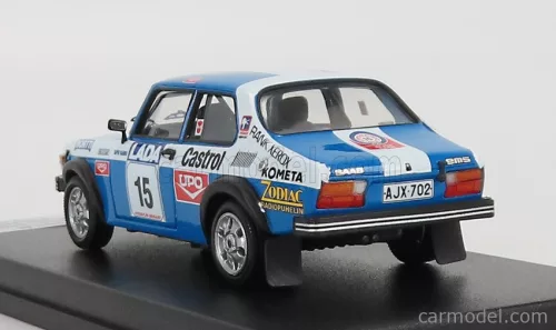 SAAB  99 TEAM KONELA RACING N 15 RALLY 1000 LAKES 1977 T.RAINIO - E.NYMAN  BLUE WHITE