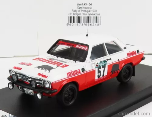 OPEL  ASCONA (night version) N 57 RALLY PORTUGAL 1978 J.P.BORGES - R.BEVILACQUA  RED WHITE