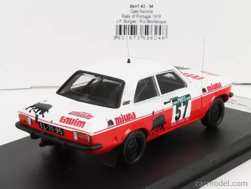 OPEL  ASCONA (night version) N 57 RALLY PORTUGAL 1978 J.P.BORGES - R.BEVILACQUA  RED WHITE