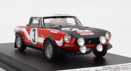 FIAT  124 ABARTH (night version) N 3 RALLY OF POLAND 1973 A.PAGANELLI - N.RUSSO  RED BLACK WHITE
