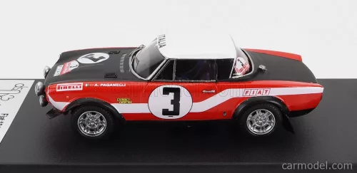FIAT  124 ABARTH (night version) N 3 RALLY OF POLAND 1973 A.PAGANELLI - N.RUSSO  RED BLACK WHITE