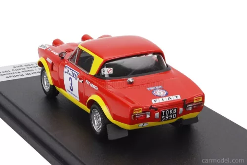 FIAT  124 ABARTH (night version) N 3 3rd RALLY 1000 LAKES 1974 MARKKU ALEN - ILKKA KIVIMAKI  RED YELLOW