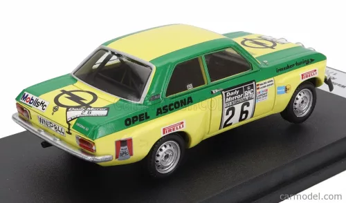 OPEL  ASCONA 1.9 SR (night version) N 26 RALLY RAC LOMBARD 1973 WALTER ROHRL - JOCHEN BERGER  GREEN YELLOW
