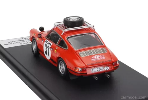 PORSCHE  911S COUPE (night version) N 31 2nd RALLY MONTECARLO 1969 GERARD LARROUSSE - MAURICE GELIN  ORANGE