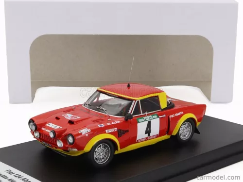 FIAT  124 ABARTH (night version) N 4 WINNER RALLY PORTUGAL 1975 MARKKU ALEN - ILKKA KIVIMAKI  RED YELLOW