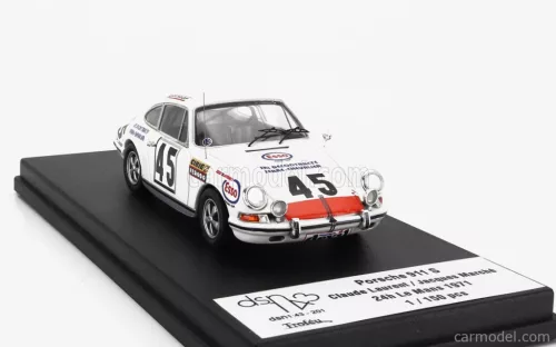 PORSCHE  911S COUPE TEAM C.LAURENT N 45 24h LE MANS 1971 CLAUDE LAURENT - JACQUES MARCHE  WHITE RED