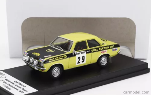 OPEL  ASCONA (night version) N 29 RALLY LYON CHARBONNIERES 1973 WALTER ROHL - JOCHEN BERGER  YELLOW BLACK